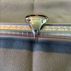 Silver Ring with Amber Stone